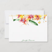 赤と黄色のランパーソナライズされた ノートカード (正面)