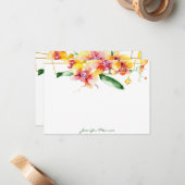 赤と黄色のランパーソナライズされた ノートカード (正面/裏面インサイチュ)