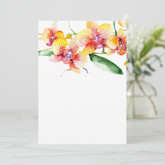 赤と黄色のラン空白の結婚ス 招待状 (スタンド正面)