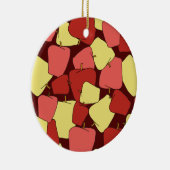 赤と黄色のリンゴのパターンのキャンバス印刷 セラミックオーナメント (右)