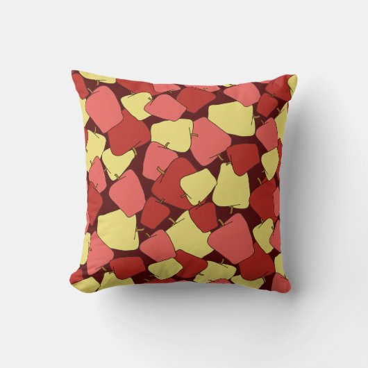 赤と黄色のリンゴのパターン装飾用クッション クッション (正面)