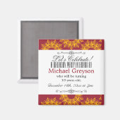 赤と黄色のロイヤリティプリント マグネット (正面/裏面)