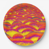 赤と黄色のロックスケープ ペーパープレート (正面)