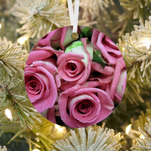 赤と黄色のローズメタルサークルオーナメント メタルオーナメント (インサイチュ)