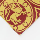 赤と黄色の中世ライオンズフリースブランケット フリースブランケット (角)