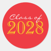 赤と黄色の卒業封筒用シールシール ラウンドシール (正面)