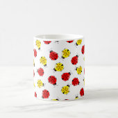 赤と黄色の可愛い漫画 コーヒーマグカップ (中央)