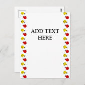 赤と黄色の可愛い漫画 ポストカード (正面/裏面)