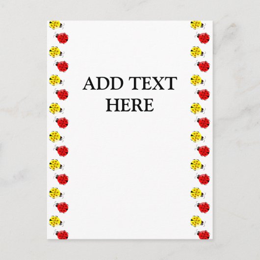 赤と黄色の可愛い漫画 ポストカード (正面)