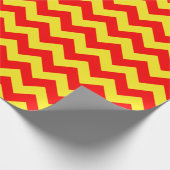 赤と黄色の大シェブロンのラッピング紙 ラッピングペーパー (角)