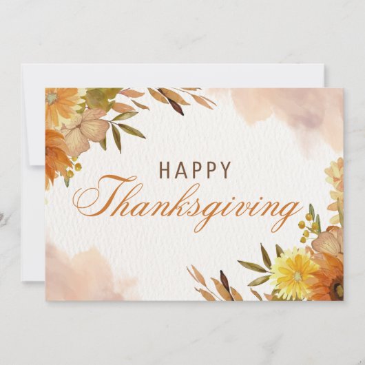 赤と黄色の幸せな感謝祭 シーズンカード (正面)