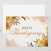 赤と黄色の幸せな感謝祭 シーズンカード (正面/裏面)
