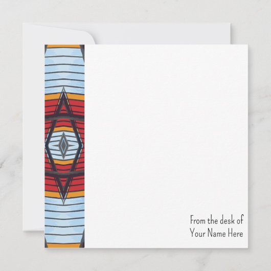 赤と黄色の建築詳細ノートカード シーズンカード (裏面)