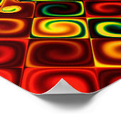 赤と黄色の抽象芸術パターン ポスター (角)