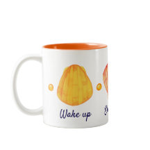 赤と黄色の水の色の貝殻マグカップ