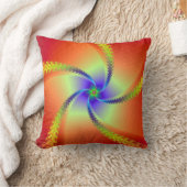 赤と黄色の渦 クッション (ブランケット)