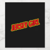 赤と黄色の漫画ジャージーガール ワインラベル (シングルラベル)