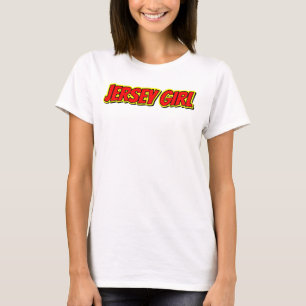 赤と黄色の漫画ジャージーガール Tシャツ