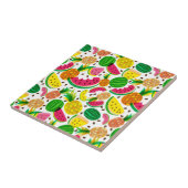 赤と黄色の熱帯果実パターン タイル (側面)