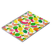 赤と黄色の熱帯果実パターン ノートブック (左側)