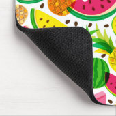 赤と黄色の熱帯果実パターン マウスパッド (コーナー)