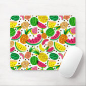 赤と黄色の熱帯果実パターン マウスパッド (マウス)