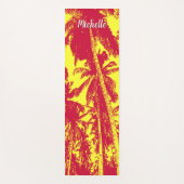 赤と黄色の特徴を持つデザイン ヨガマット (正面)