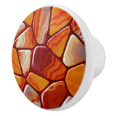 赤と黄色の瑪瑙の石モザイク セラミックノブ (右)