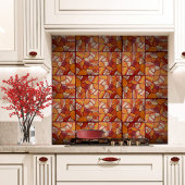 赤と黄色の瑪瑙の石モザイク タイル