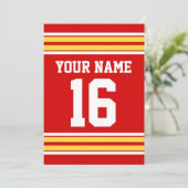 赤と黄色の白いズチームストライプジャージー 招待状 (スタンド正面)