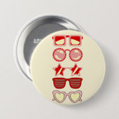 赤と黄色の眼鏡のゲームの日ボタン 缶バッジ (正面&裏面)