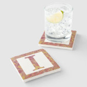 赤と黄色の石のマーリーモノグラムI ストーンコースター (横)