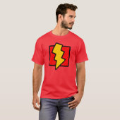 赤と黄色の稲妻ボルト Tシャツ (正面フル)