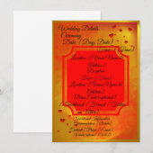 赤と黄色の結婚式詳細カード | 伝統的 招待状 (正面/裏面)