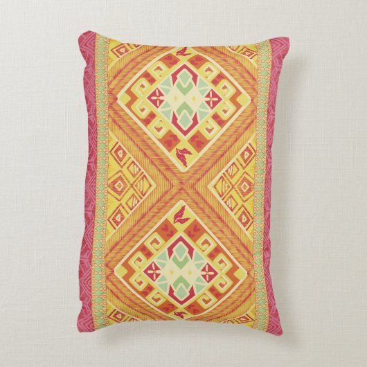 赤と黄色の羽のアクセント枕 アクセントクッション (裏面(縦))