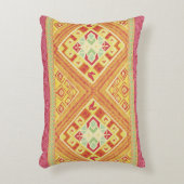 赤と黄色の羽のアクセント枕 アクセントクッション (正面(垂直))