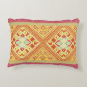 赤と黄色の羽のアクセント枕 アクセントクッション (裏面)