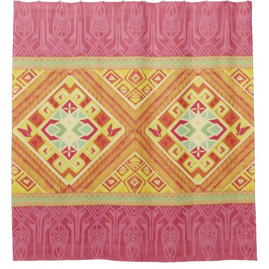 赤と黄色の羽 シャワーカーテン (正面)