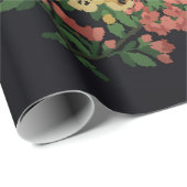 赤と黄色の花を持つ明るいフローラ曼荼羅。 ラッピングペーパー (ロールコーナー)