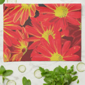 赤と黄色の花1 キッチンタオル (折り畳み)