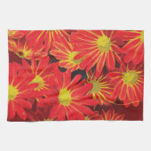 赤と黄色の花1 キッチンタオル (横)