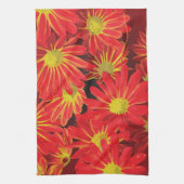 赤と黄色の花1 キッチンタオル (縦)