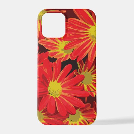 赤と黄色の花1 iPhoneケース (裏面)