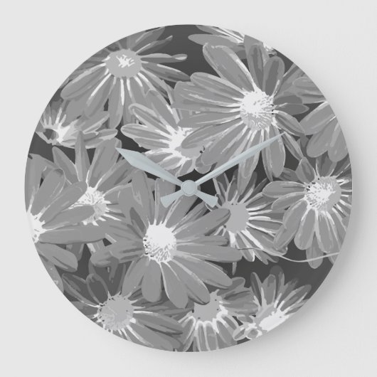 赤と黄色の花2 ラージ壁時計 (正面)