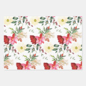 赤と黄色の花 ラッピングペーパーシート (正面)