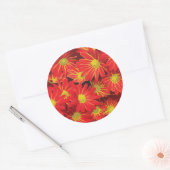 赤と黄色の花 1 ラウンドシール (封筒)