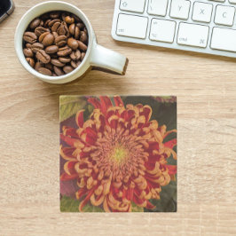 赤と黄色の菊のフローラ ストーンコースター