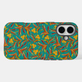 赤と黄色の葉のトロピカルパターン Case-Mate iPhoneケース (裏面 (横))