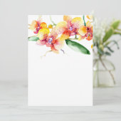 赤と黄色の蘭 ブランケット ウェディング 招待状 (スタンド正面)