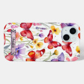 赤と黄色の蝶と花々 iPhone / iPadケース Case-Mate iPhoneケース (裏面 (横))